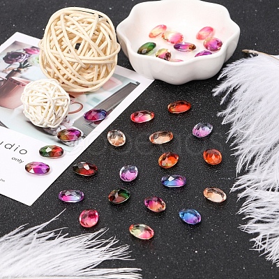 Pointed Back Glass Rhinestone Cabochons RGLA-OC0001-03B-1