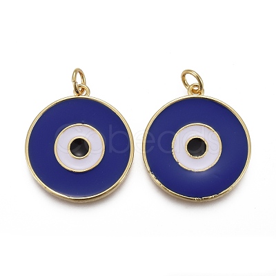 Brass Enamel Pendants KK-F821-48B-1