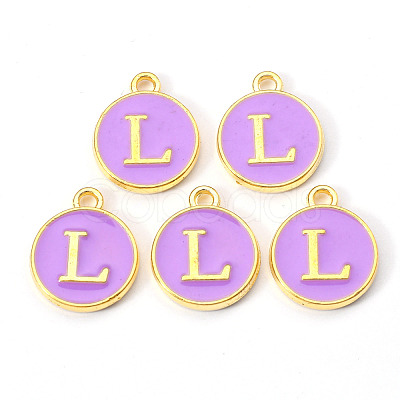 Golden Plated Alloy Enamel Charms X-ENAM-S118-10L-1