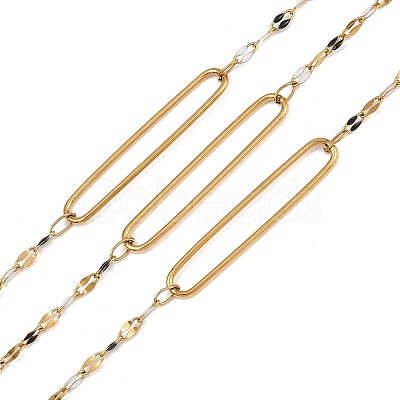 304 Stainless Steel Enamel Dapped Chain Oval Link Chains CHS-K021-15G-04-1