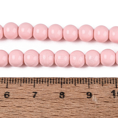 Painted Glass Bead Strands DGLA-S071-6mm-B2-1