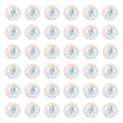 80Pcs Half Rainbow Plated Glass Beads EGLA-TA0013-04A-1