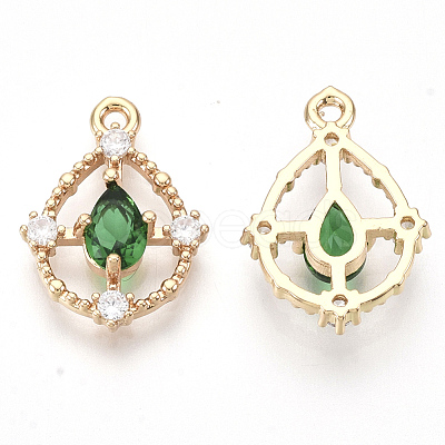 Golden Tone Brass Pendants X-GLAA-R212-10A-1