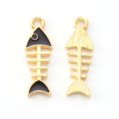 Light Gold Plated Alloy Enamel Pendants X-ENAM-R136-14B-1