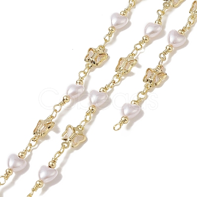Rack Plating Brass Butterfly Link Chains CHC-C026-10-1