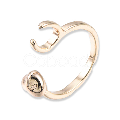 Brass Open Cuff Ring Cadmium Free & Nickel Free & Lead Free RJEW-N039-04LG-1