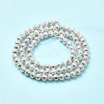 Electroplated Natural Lava Rock Beads Strands G-G984-08S-1