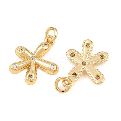 Brass Micro Pave Clear Cubic Zirconia Charms KK-Q085-02I-G-1