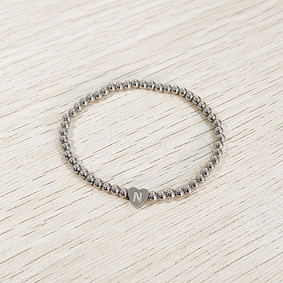 304 Stainless Steel Beads Stretch Bracelets for Women FS-WGC4F34-14-1