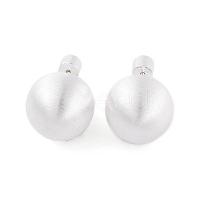 Round Ball Drawbench Brass Ear False Plugs for Women EJEW-G391-24A-S-1