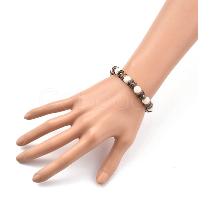 Natural Lava Rock(Dyed) Stretch Bracelets BJEW-JB05359-02-1