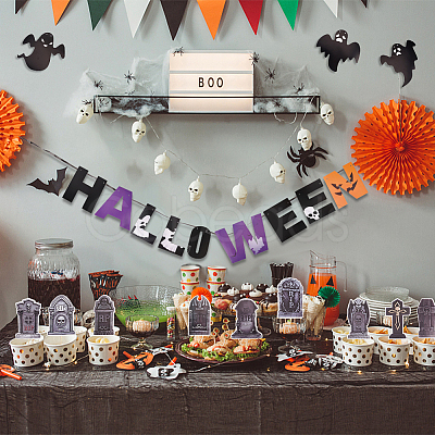 Halloween Decoration Paper Flag Banners DIY-WH0453-12B-1