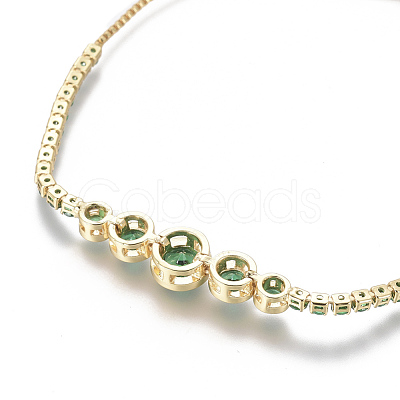 Adjustable Brass Micro Pave Cubic Zirconia Bolo Bracelets BJEW-F404-01C-G-1