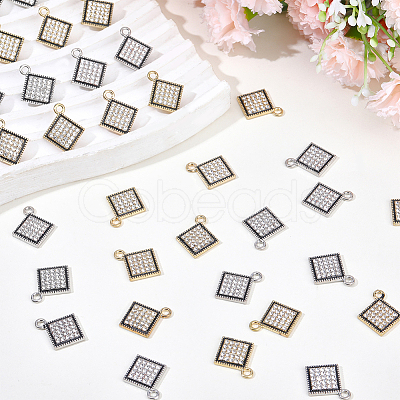 40Pcs 2 Colors Alloy Rhinestone Pendants FIND-SC0020-26-1