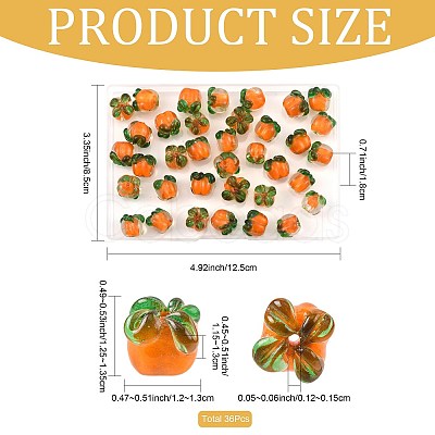 36Pcs Autumn Theme Handmade Lampwork Beads LAMP-FS0001-70-1