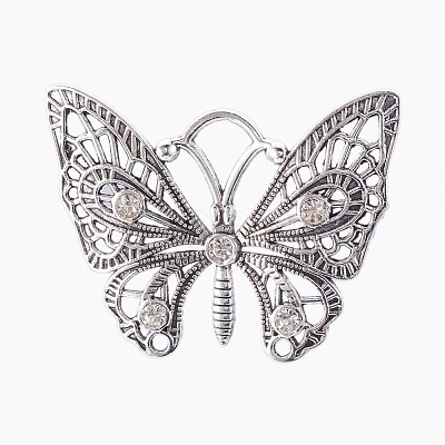 Tibetan Style Alloy Rhinestone Big Pendants PALLOY-E478-01AS-1