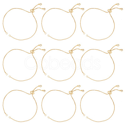 Brass Slider Bracelets Making MAK-UN0001-06G-1