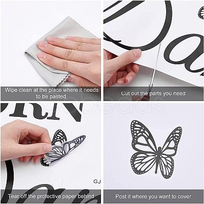 Rectangle with Word PVC Wall Stickers DIY-WH0228-189-1