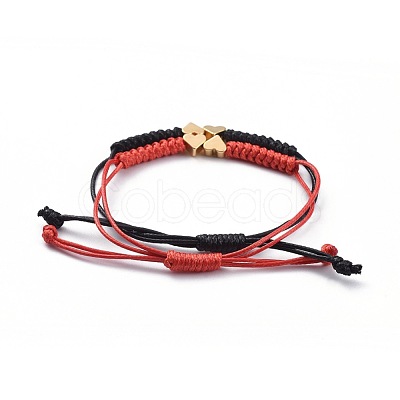 Unisex Adjustable Korean Waxed Polyester Cord Braided Bead Bracelets Sets BJEW-JB04671-1