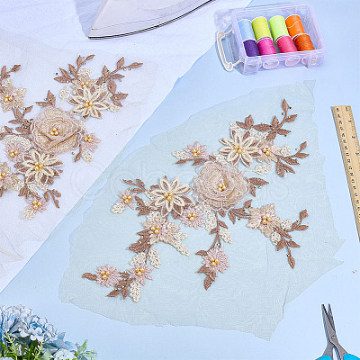 2Pcs Lace Embroidery Sewing Fiber DIY-ME0001-42A-1
