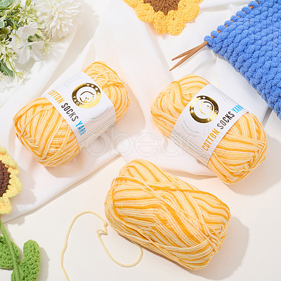 3 Skeins 3-Ply Cotton Sock Yarn YCOR-DJ0001-06C-1