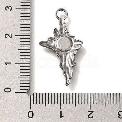 304 Stainless Steel Pendant Cabochon Settings STAS-H223-24AS-1