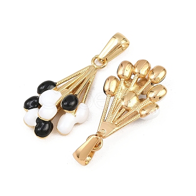 304 Stainless Steel Enamel Pendants STAS-P438-05G-1