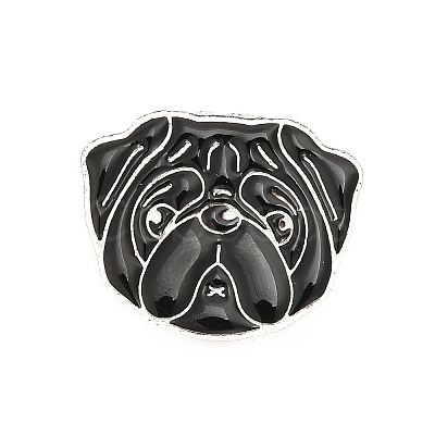 Dog Enamel Pin with Brass Butterfly Clutches JEWB-A006-03I-1