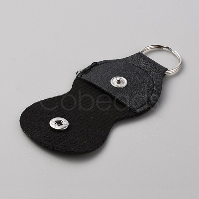 PU Leather Guitar Picks Holder Keychain Plectrums Bag Case Supplies KEYC-WH0040-02A-1