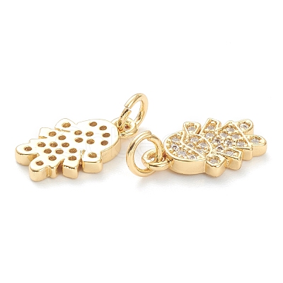 Brass Micro Pave Clear Cubic Zirconia Pendants ZIRC-J041-10-1