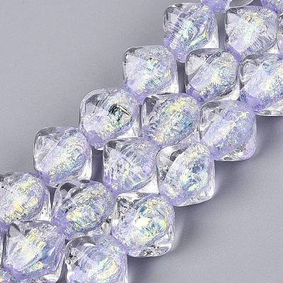 Handmade Foil Glass Beads Strands FOIL-Q002-06A-1