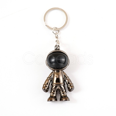 Plastic Astronaut Keychains KEYC-WH0024-02B-1