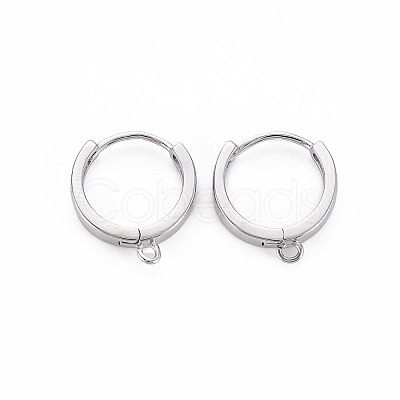 Brass Huggie Hoop Earring Findings X-KK-S364-158-1