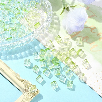 100Pcs Baking Paint Transparent Glass Beads DGLA-YW0001-35E-1