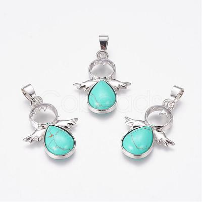 Natural & Synthetic Mixed Stone Pendants G-G651-A-1