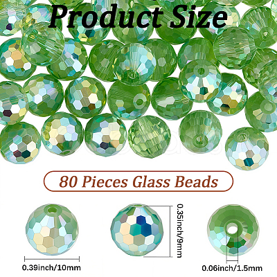 80Pcs AB Color Plated Glass Beads EGLA-PA0001-41C-1