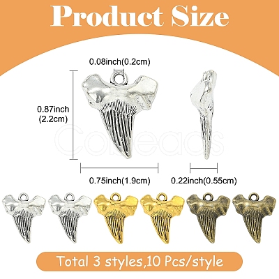 30Pcs 3 Colors Tibetan Style Alloy Pendants FIND-YW0012-30-1