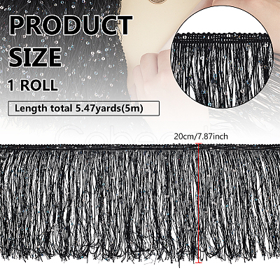 5M Paillette Tassel Polyester Ribbon Trim OCOR-BC0006-56A-1