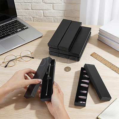Paper Pen Gift Boxes wtih Velvet Inside CON-WH0107-131-1