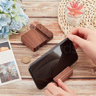 Walnut Wood Mobile Phone Holders AJEW-WH0248-154-1