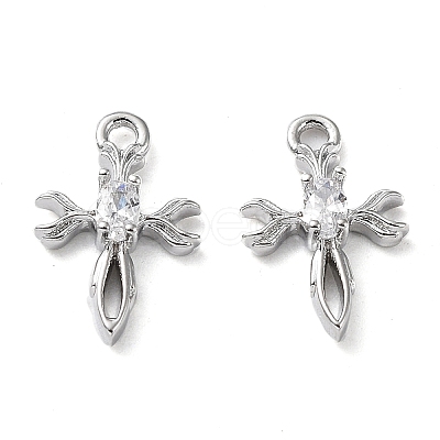 Rack Plating Brass Micro Pave Cubic Zirconia Pendants KK-K333-78P-1