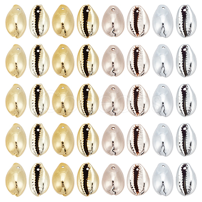 20Pcs 2 Colors UV Plated Freshwater Shell Pendants SHEL-HY0001-07-1