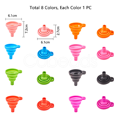 Portable Foldable Silicone Funnel Hopper AJEW-PH0017-49-1