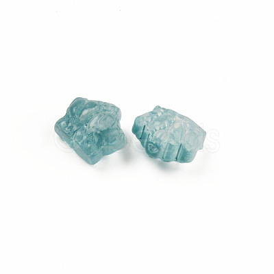 Two Tone Transparent Spray Painted Glass Beads GLAA-Q092-02-C09-1