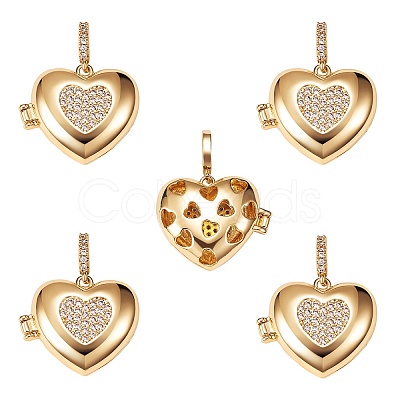 Brass Micro Pave Clear Cubic Zirconia Diffuser Locket Pendants ZIRC-SZ0003-60-1