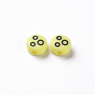 Opaque Champagne Yellow Acrylic Beads X-MACR-N008-42-C10-1