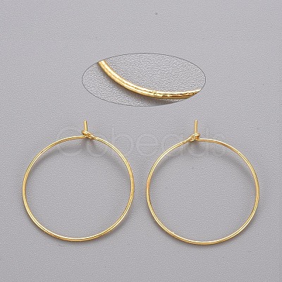 Brass Hoop Earrings LS-KK-T032-005G-1