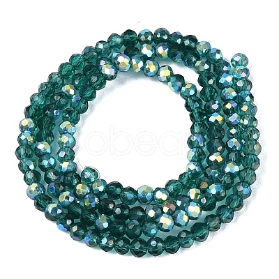 AB Color Plated Transparent Glass Rondelle Beads Strands EGLA-T029-2mm-10N-1