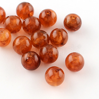 Round Imitation Gemstone Acrylic Beads OACR-R029-6mm-15-1
