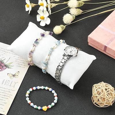 Leather Pillow Jewelry Bracelet Watch Display BDIS-H015-1-1